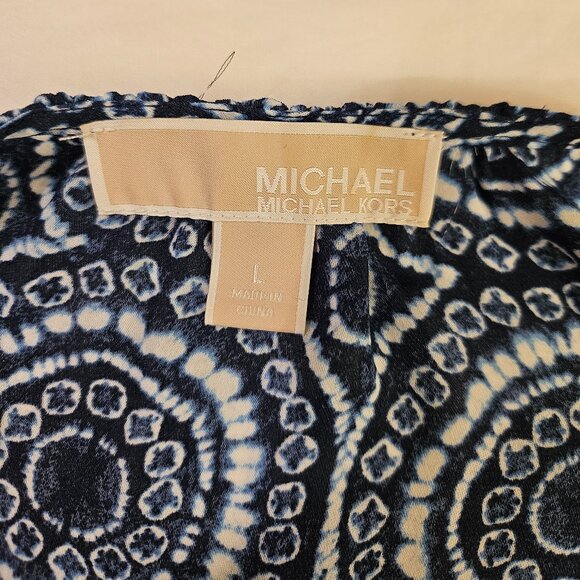 Michael Kors Blue White Medallion Print Blouse - Picture 5 of 5